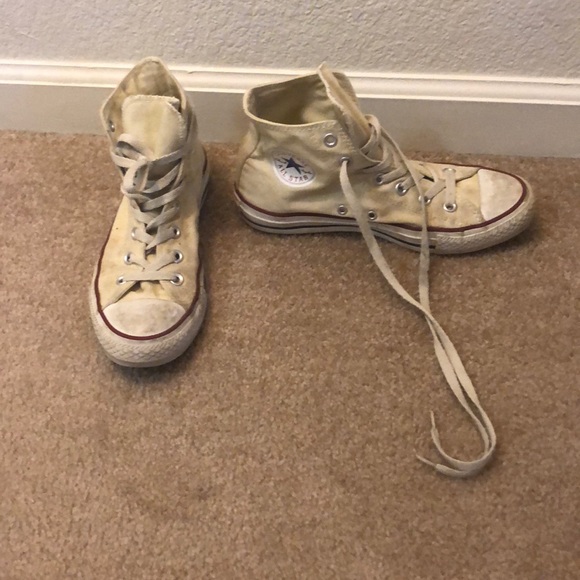 light yellow high top converse